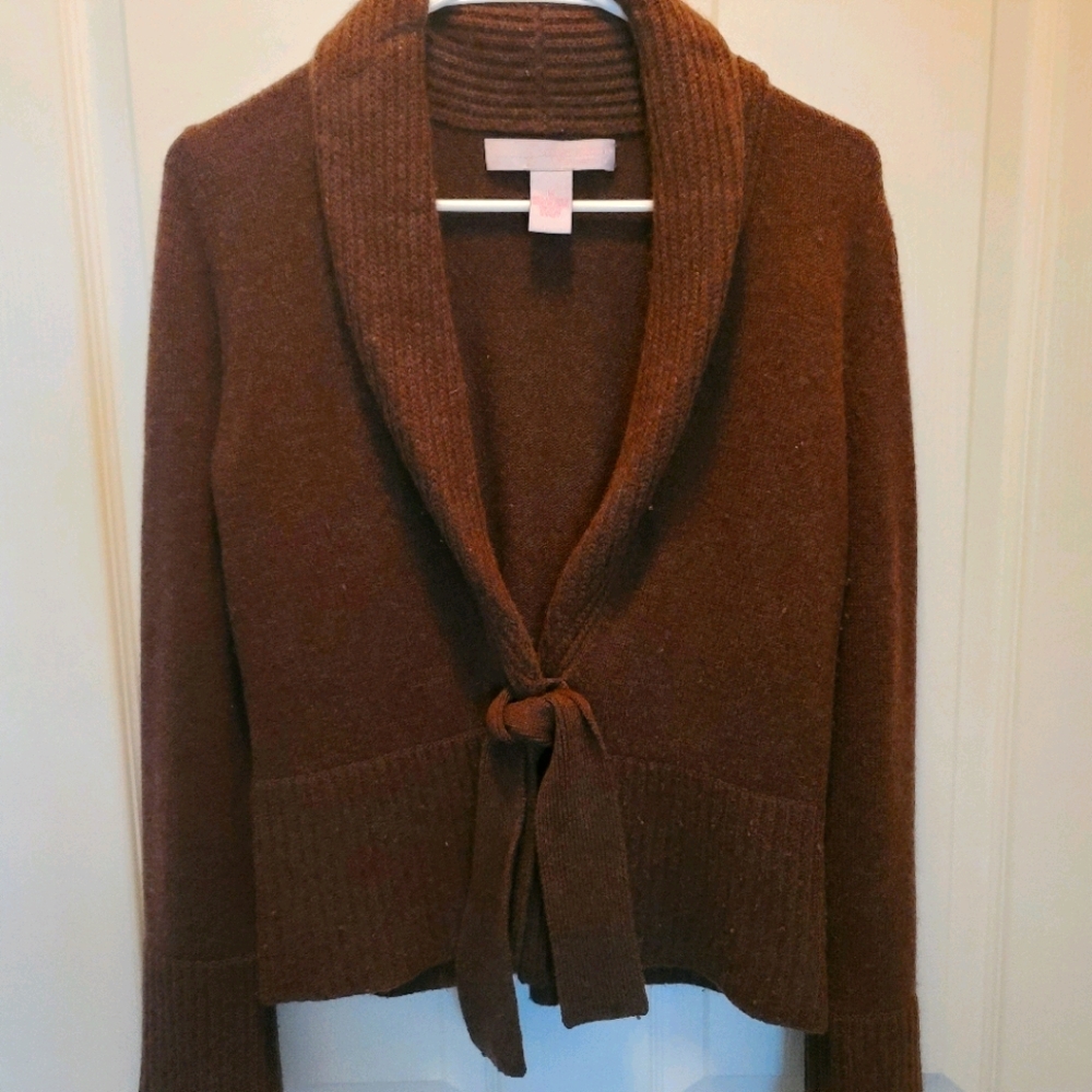 *SOLD* Sophia Milano Chocolate Cashmere Wrap Sweater, M